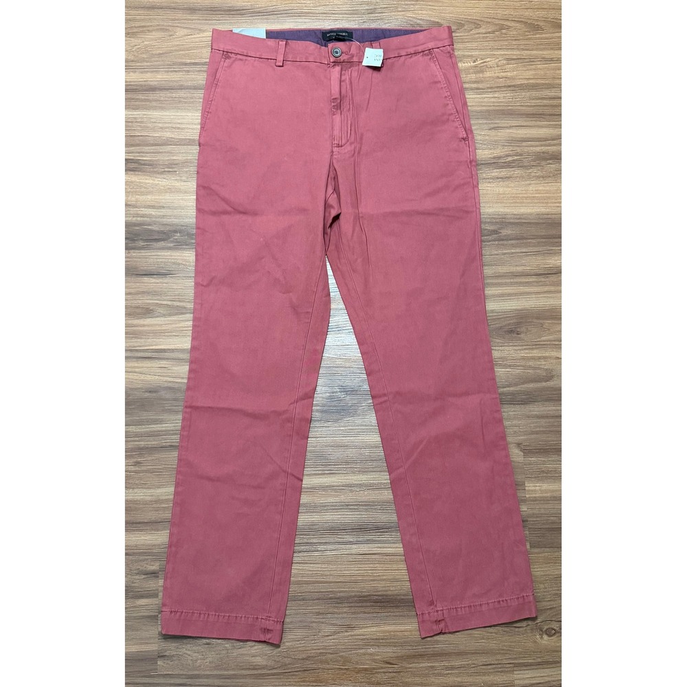 Banana Republic Aiden Chino Pants Mens Slim Fit Red Cotton Trousers Sz 33x32